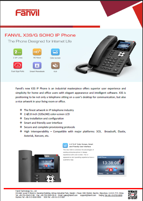FANVIL IP PHONE X3S